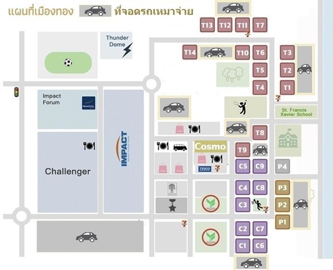 ป็อปปูล่าคอนโด เมืองทองธานี ใกล้ Impact 酒店 公寓 Bangkok Eksteriør bilde